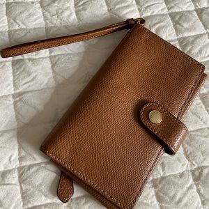 Coach brown leather wrist wallet